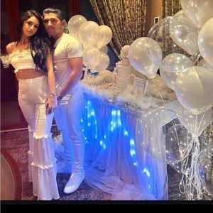 Spanish ruffle two piece bellbottom set